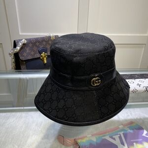 Gucci Monogram Black Bucket Hat